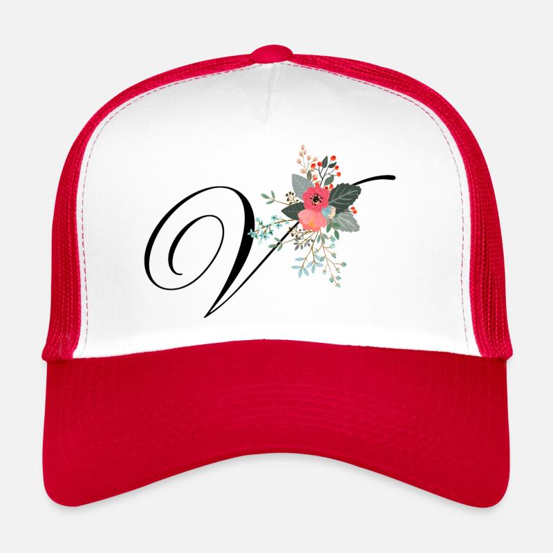 Lettre v fleuris Casquette trucker 