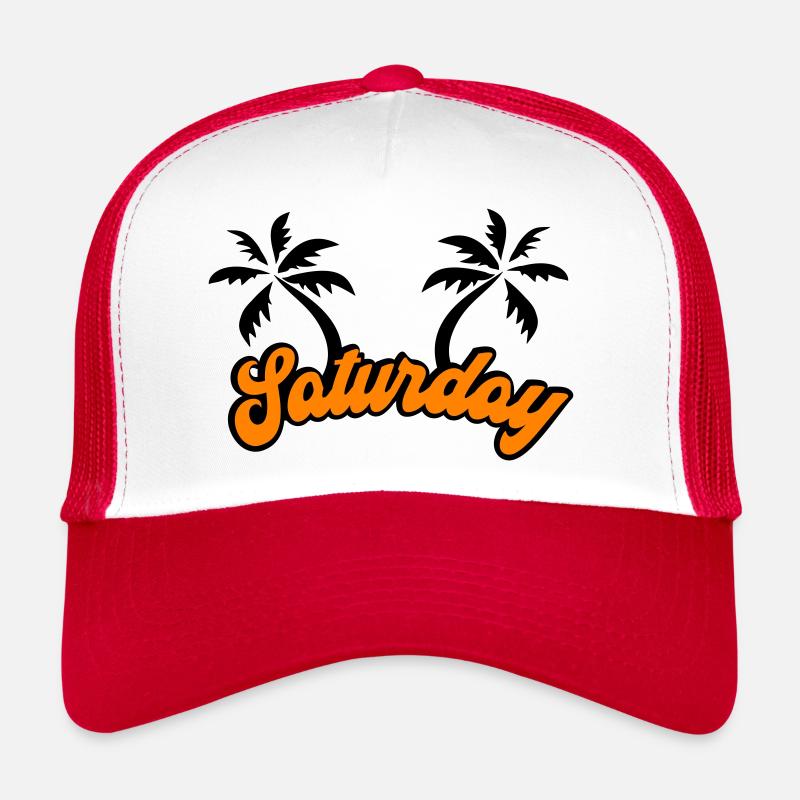 Saturday The Weekend Design - Trucker Cap - white/red