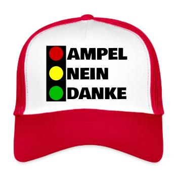 AMPEL NEIN DANKE - PROTESTE AUFSTAND BAUERN DEMOS - Trucker Cap - Weiß/Rot - Vorne