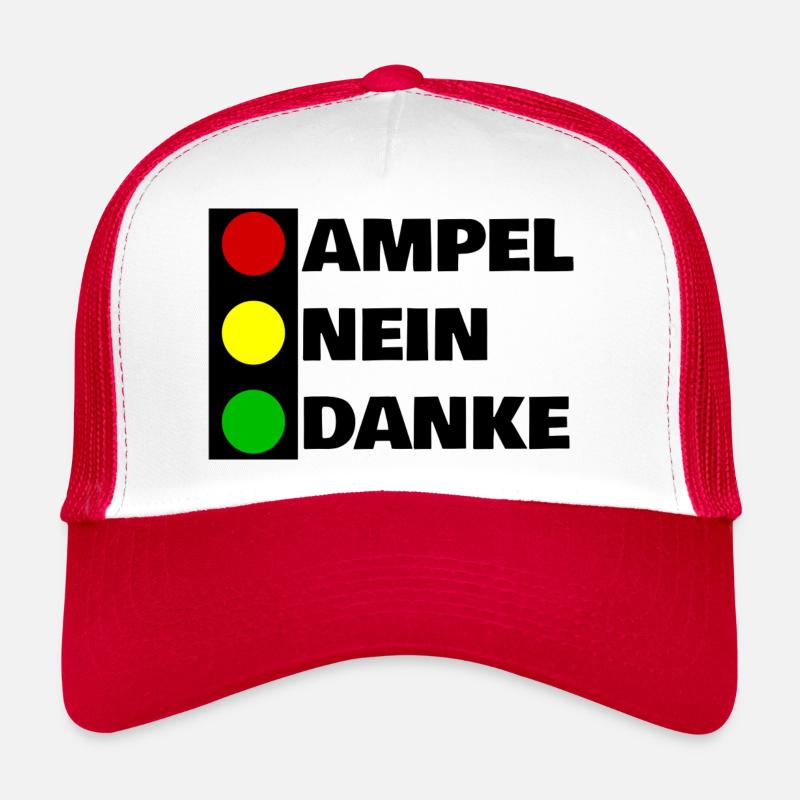 AMPEL NEIN DANKE - PROTESTE AUFSTAND BAUERN DEMOS - Trucker Cap - Weiß/Rot