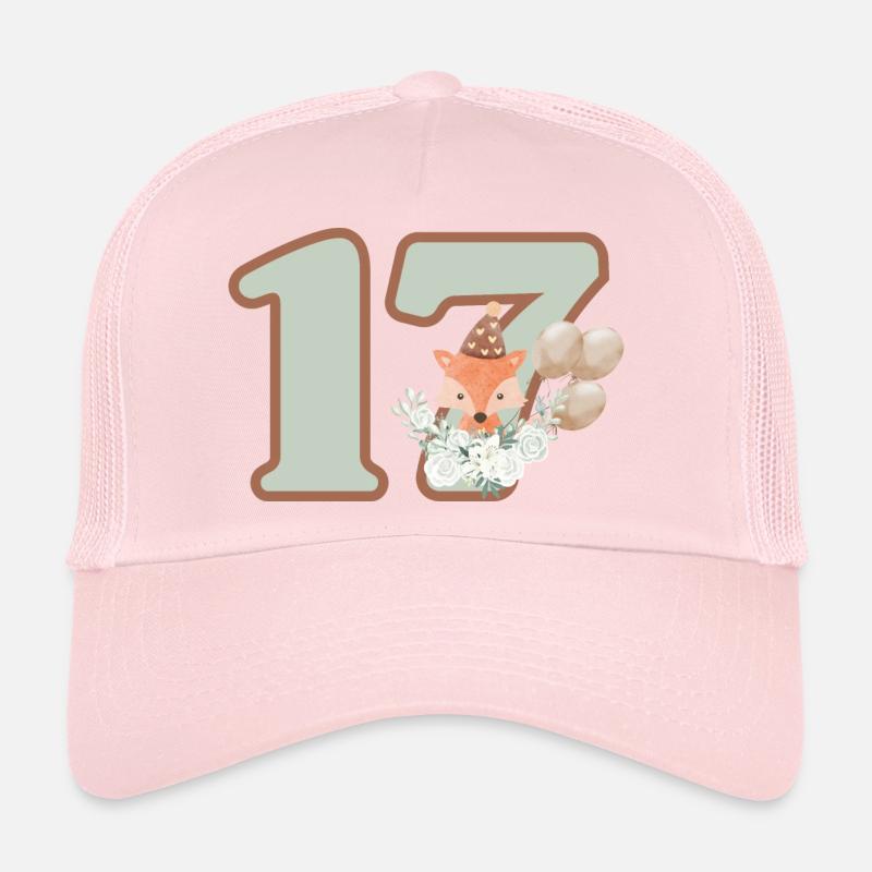 17e anniversaire renard fleurs Casquette trucker 