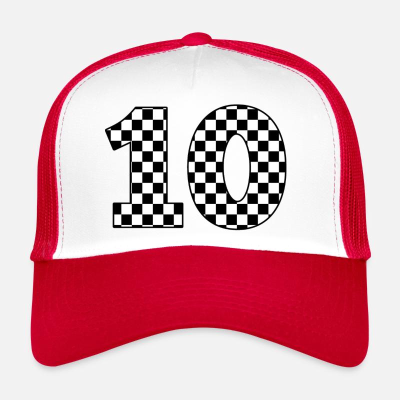 Numéro 10 à carreaux Casquette trucker 