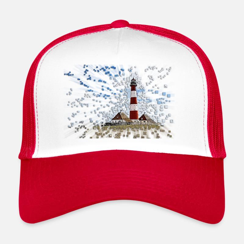 Westerhever Leuchtturm - Trucker Cap - Weiß/Rot