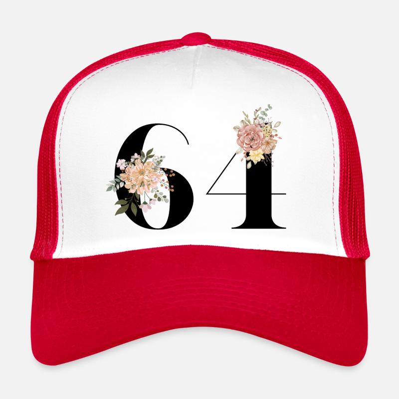 64e anniversaire fleuris (Cadeau de 64 ans) Casquette trucker 
