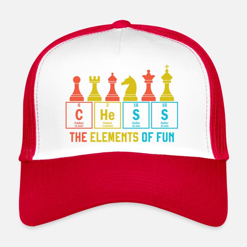 Échecs amusants avec des éléments de tableau périodique Casquette trucker 