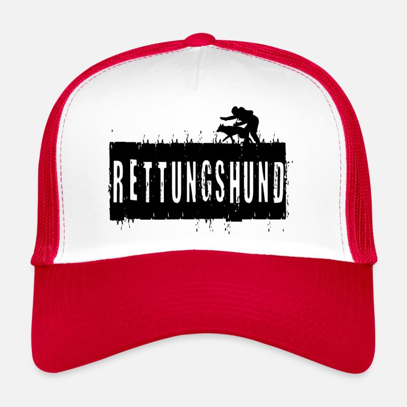 TShirt Rettungshund - Trucker Cap - Weiß/Rot