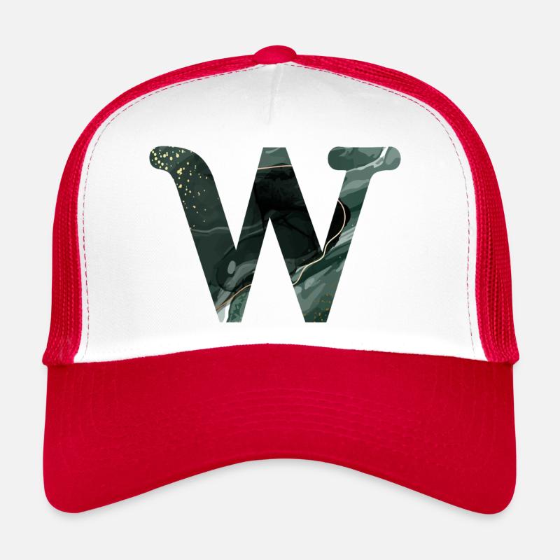 Lettre w marbré vert Casquette trucker 