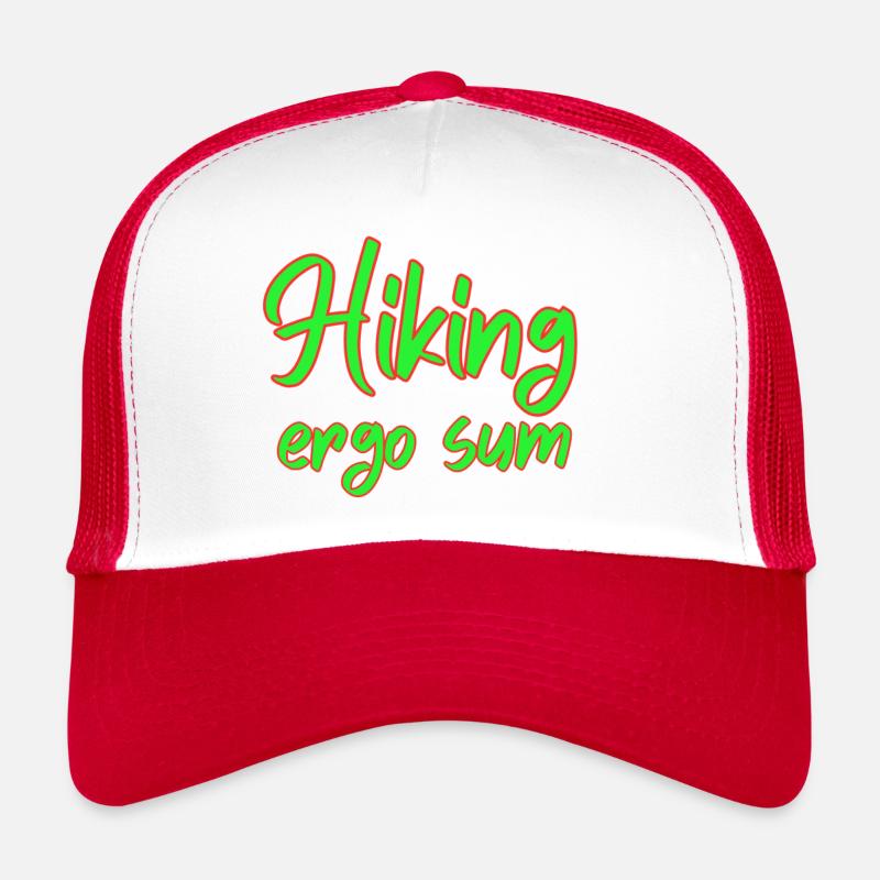 Randonnée ergo sum - Casquette trucker  - blanc/rouge