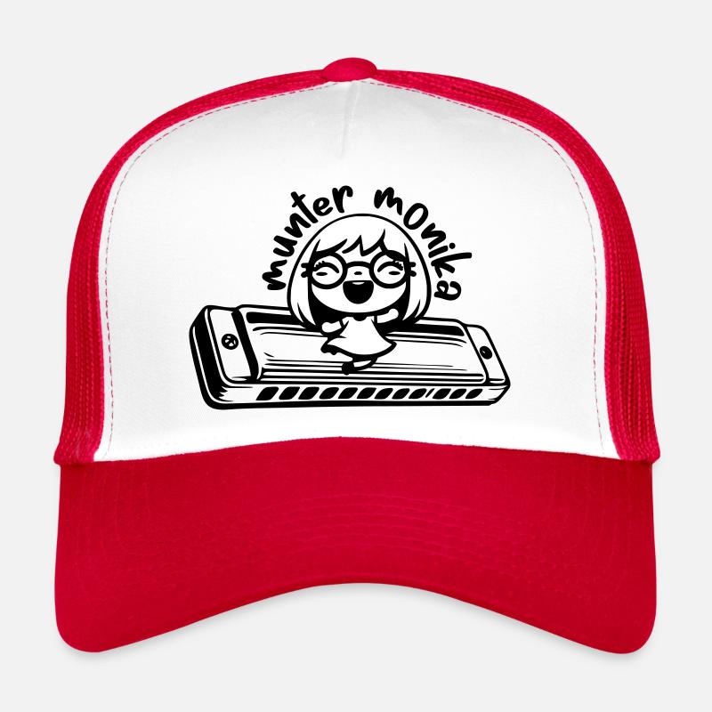munter monika dancing on the Mundharmonika - Trucker Cap - Weiß/Rot