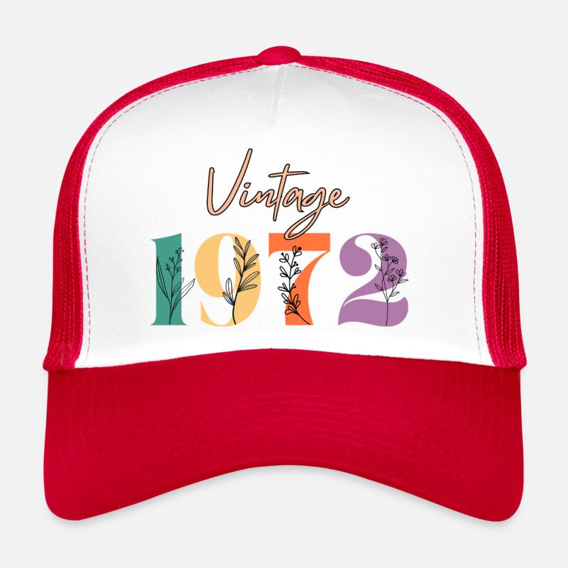 Vintage 1972 florale Casquette trucker 