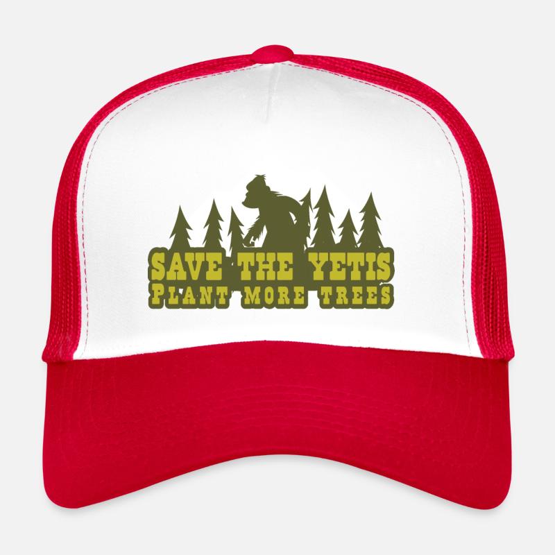 Save the Yetis, Plant more Trees Vert 2 Casquette trucker 