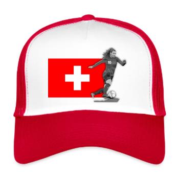 Frauenfussball Schweiz - Trucker Cap - Weiß/Rot - Vorne