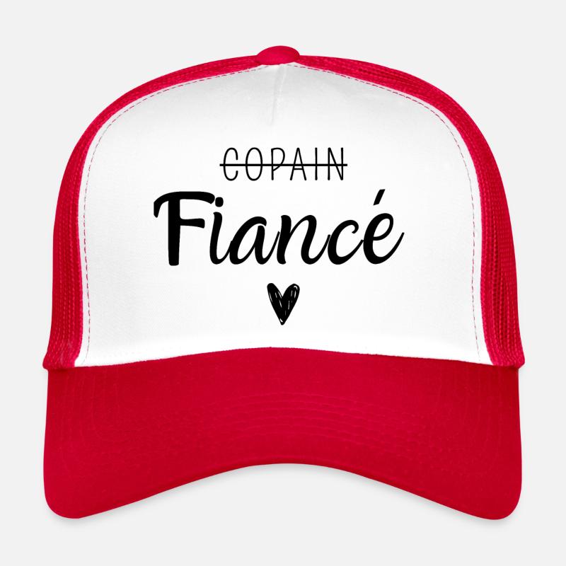 Fiancé - Casquette trucker  - blanc/rouge