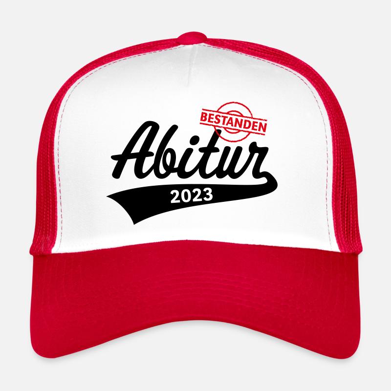 Abitur 2023 Bestanden (Abiturient / Abi) - Trucker Cap - Weiß/Rot