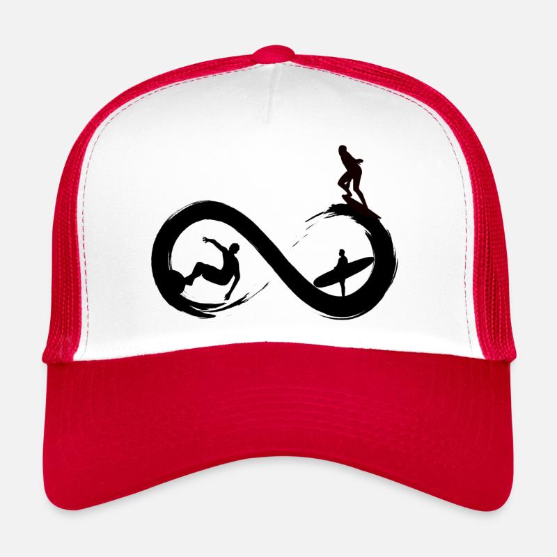 Surf à l’infini - Casquette trucker  - blanc/rouge