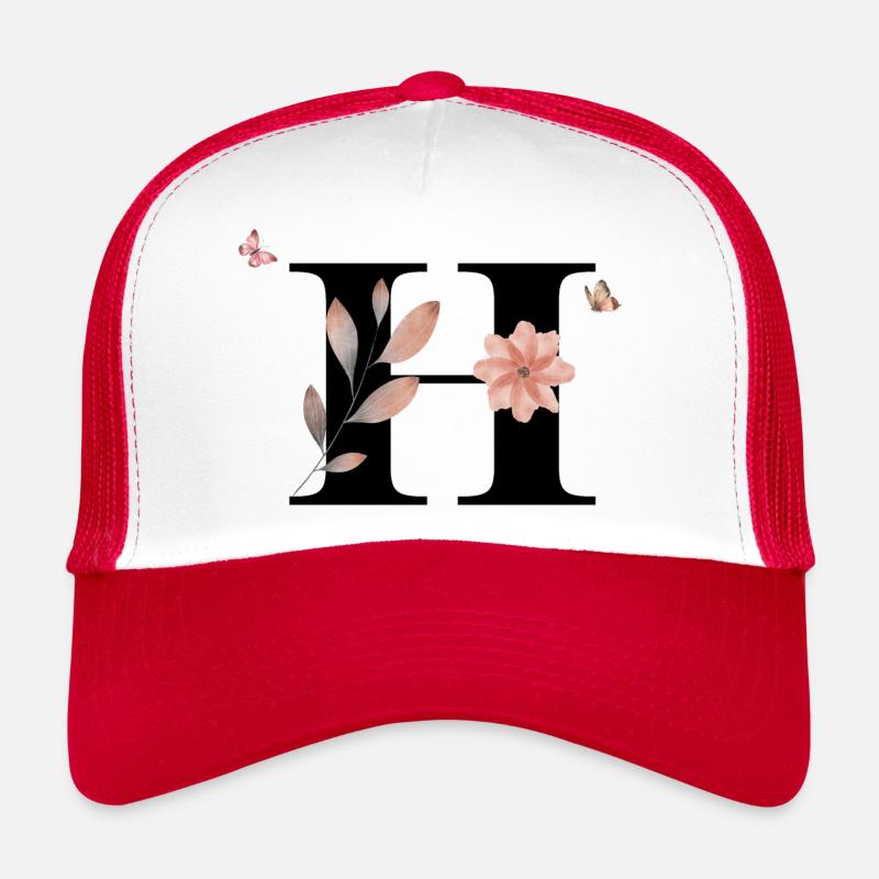 Buchstabe h Wildblumen Aquarelle Trucker Cap