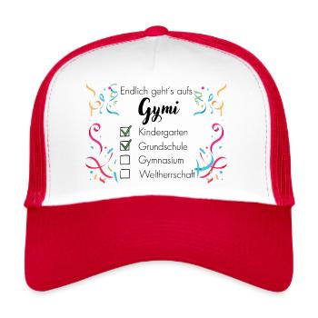 Gymnasium und Weltherrschaft - Trucker Cap - Weiß/Rot - Vorne