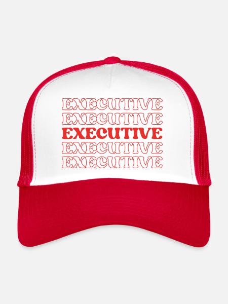 Executive Leader Chief Head Supervisor Manager - Trucker Cap - white/red - Front