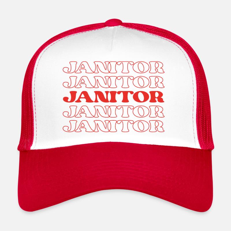 Janitor Custodian Cleaner Maintenance Worker Trucker Cap