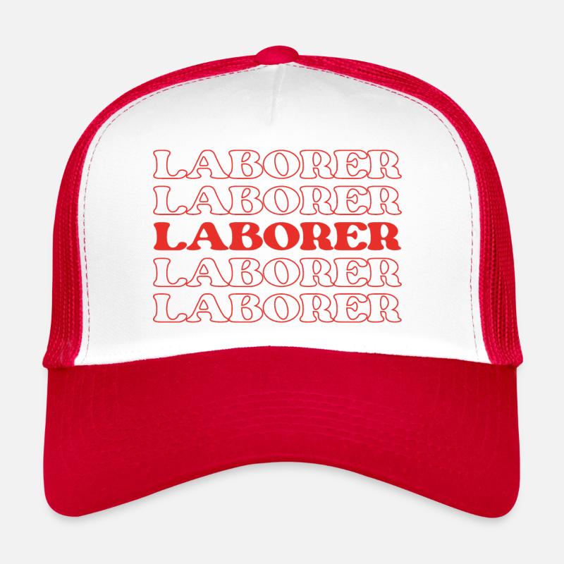 Arbeiter Arbeiter Handwerker Arbeiter - Trucker Cap - Weiß/Rot