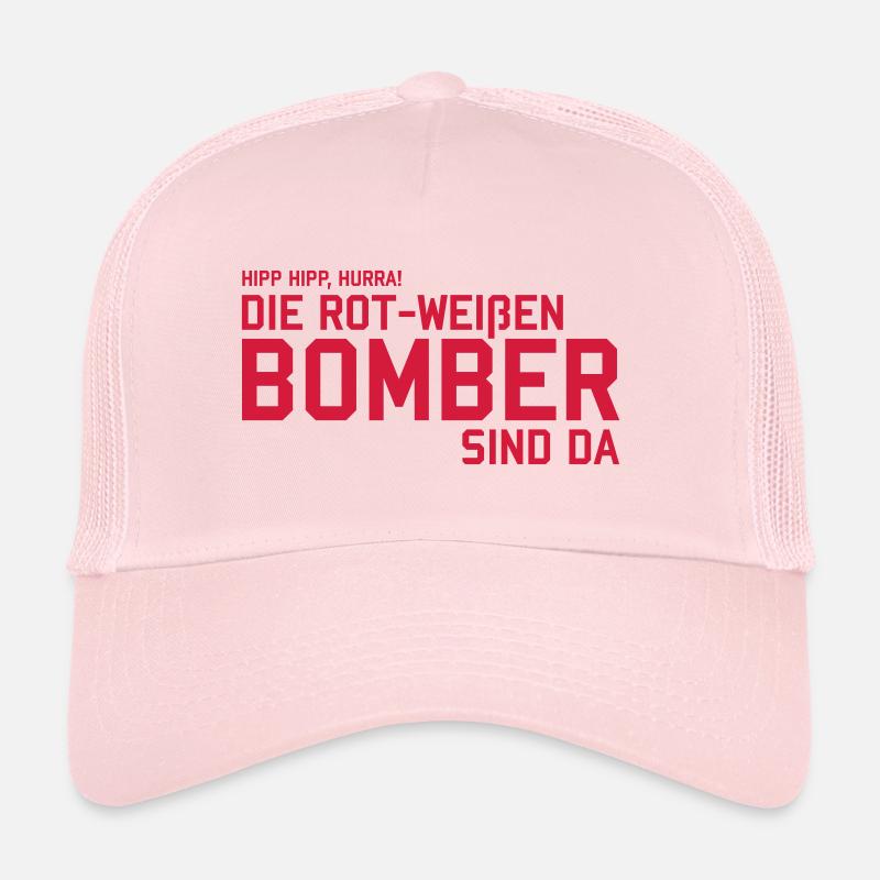 Die rot-weißen Bomber Trucker Cap