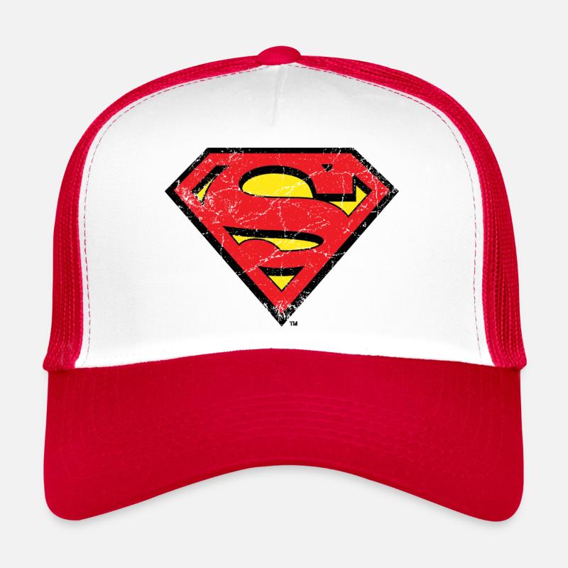 Superman Logo S-Shield vintage - Trucker Cap - white/red