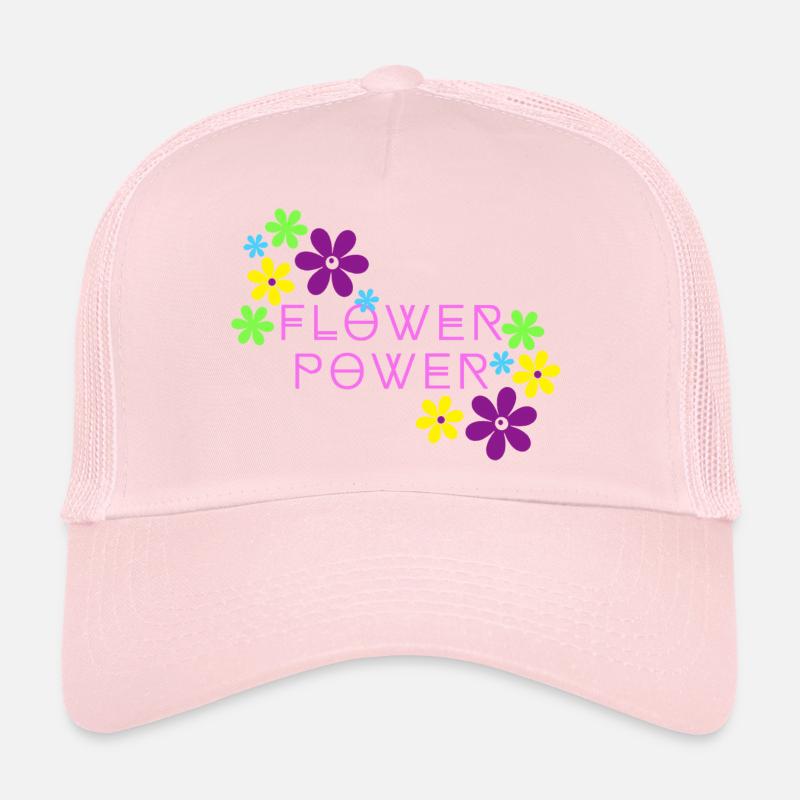 Flower power rose Casquette trucker 
