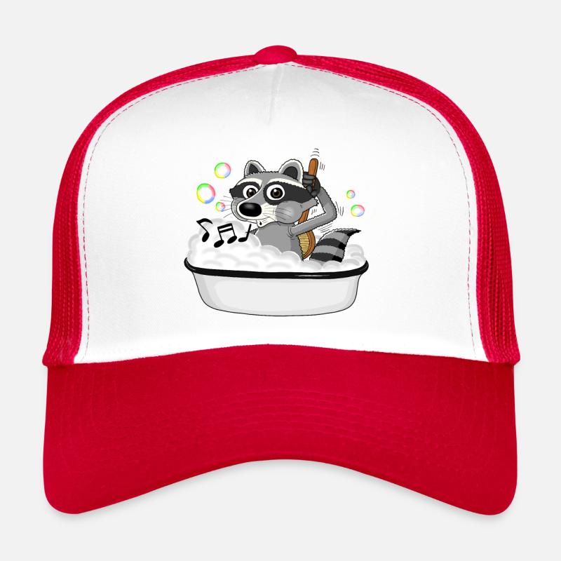 Waschbaer - Trucker Cap - Weiß/Rot