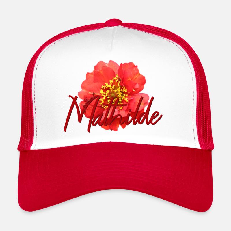 Mathilde - Trucker Cap - Weiß/Rot