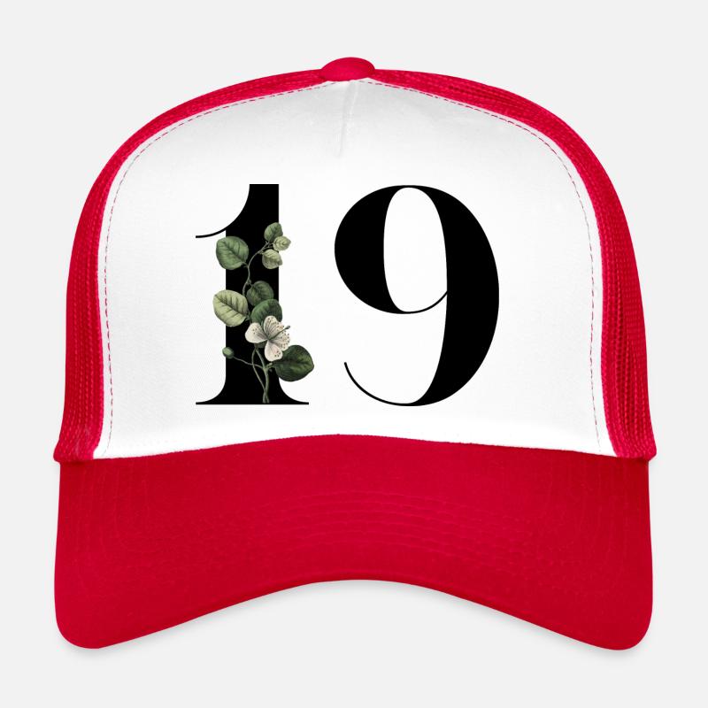 Nummer 19 Blumengrün -19. Blumengeburtstag Trucker Cap