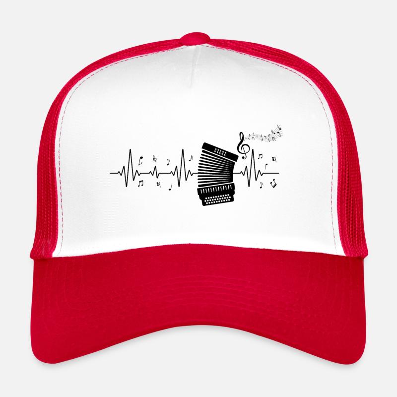 Palpitations du cœur Instrument Accordéon Casquette trucker 