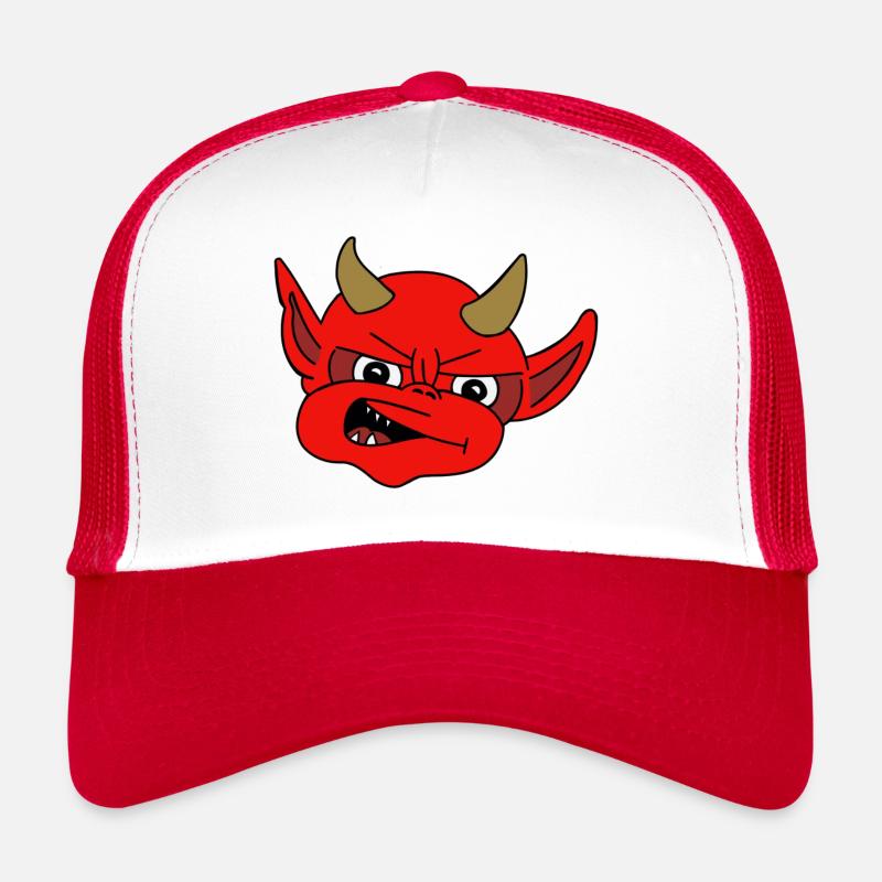 Diable, Diablo, Devil - Casquette trucker  - blanc/rouge