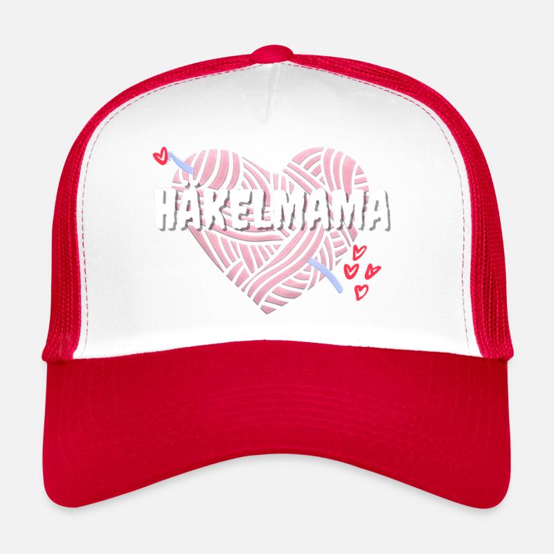 Häkelmama! Häkeln Mutter rosa Herz rot pink Mama Trucker Cap