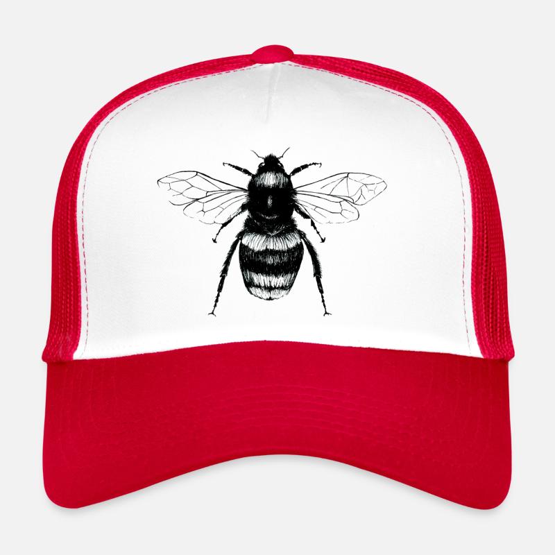 Minimalistische Hummel - Trucker Cap - Weiß/Rot