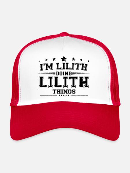 Je suis Lilith en train de faire des choses Lilith - Casquette trucker  - blanc/rouge - Devant