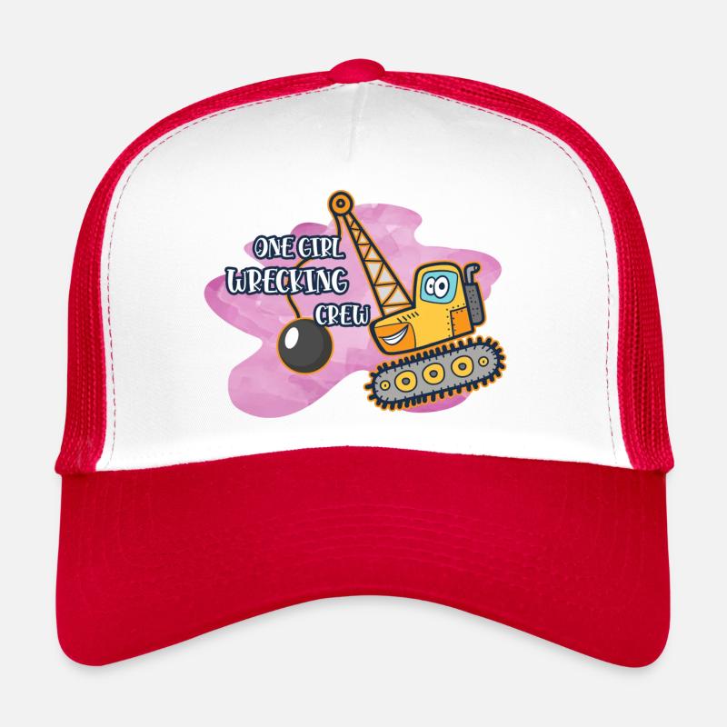 Excavator Construction Site Construction Worker Girl I Gift Trucker Cap