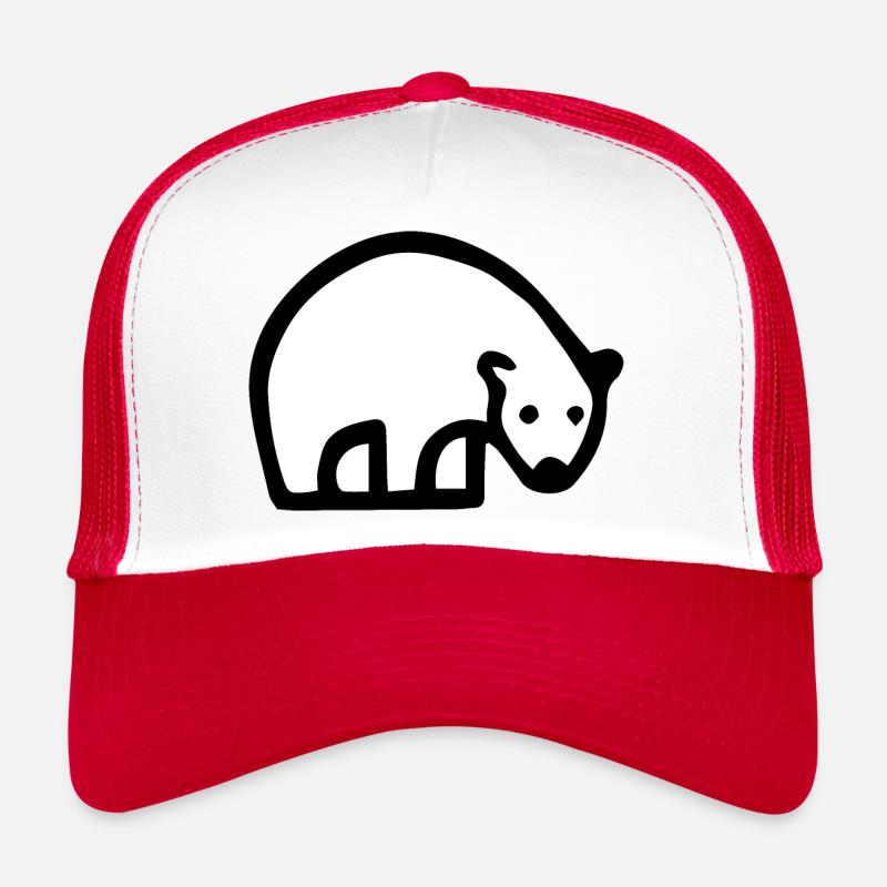 Niedliche Eisbären-Illustration! - Trucker Cap - Weiß/Rot