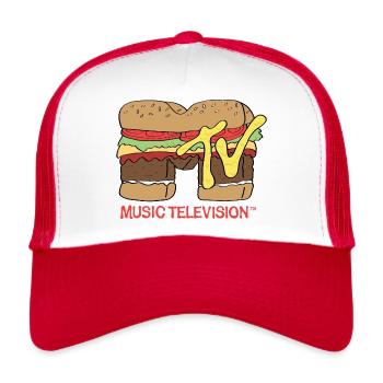 MTV Music Television Burger Logo - Trucker Cap - white/red - Front