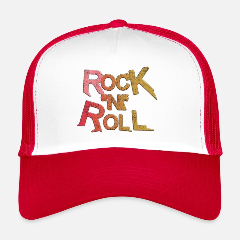 Rock n Roll Design - Trucker Cap - Weiß/Rot