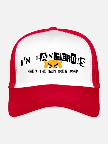 When the sun goes down - Trucker Cap - white/red - Front