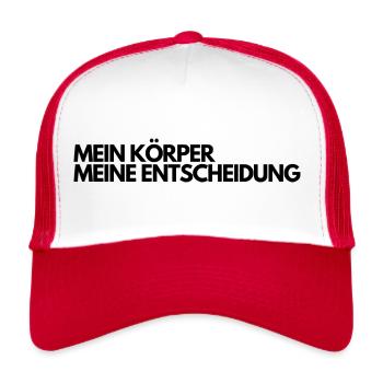 Mein Körper, meine Entscheidung - Trucker Cap - Weiß/Rot - Vorne