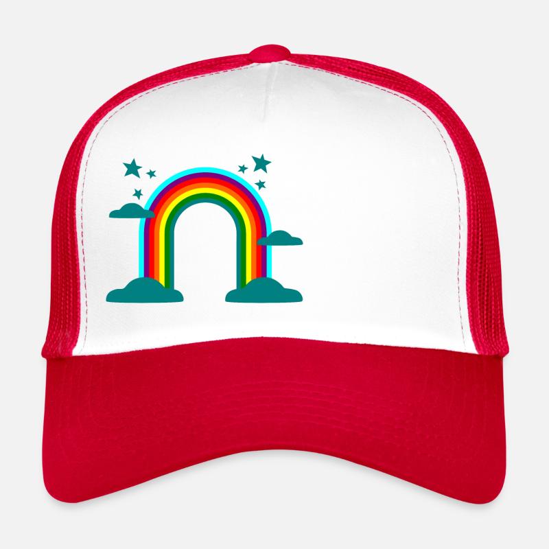 Rainbow Clouds Stars Colorful Gift Trucker Cap