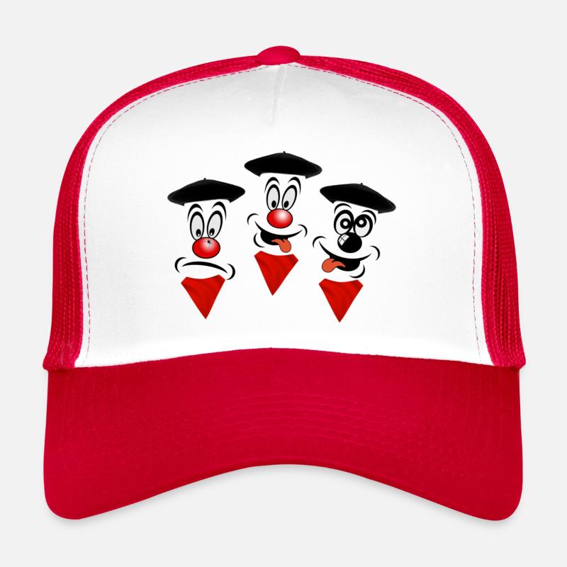 basque design - Casquette trucker  - blanc/rouge