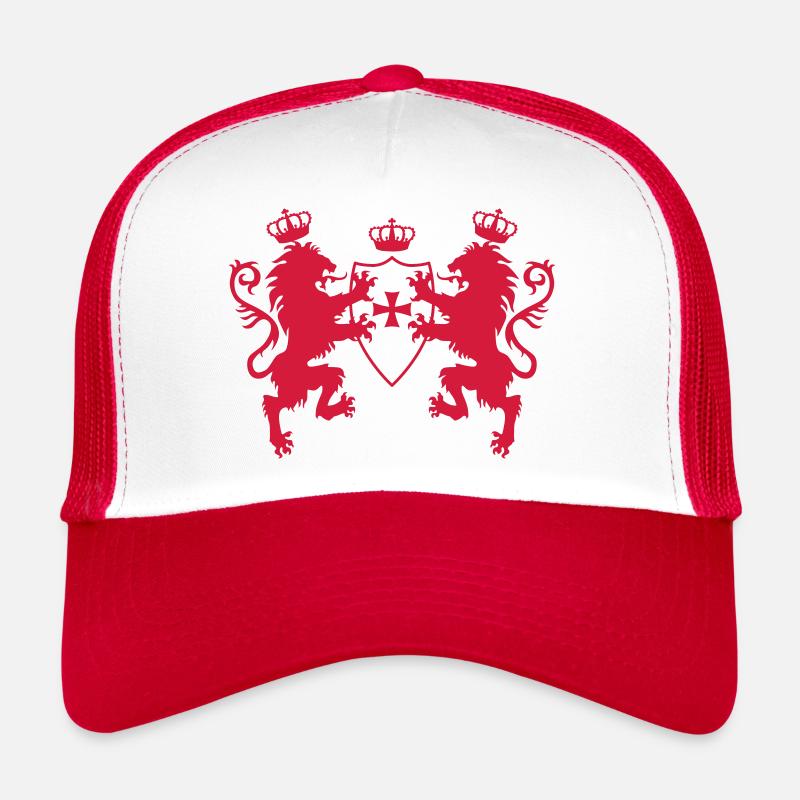 Loewen avec la couronne 1c Templier Croix Shield - Casquette trucker  - blanc/rouge