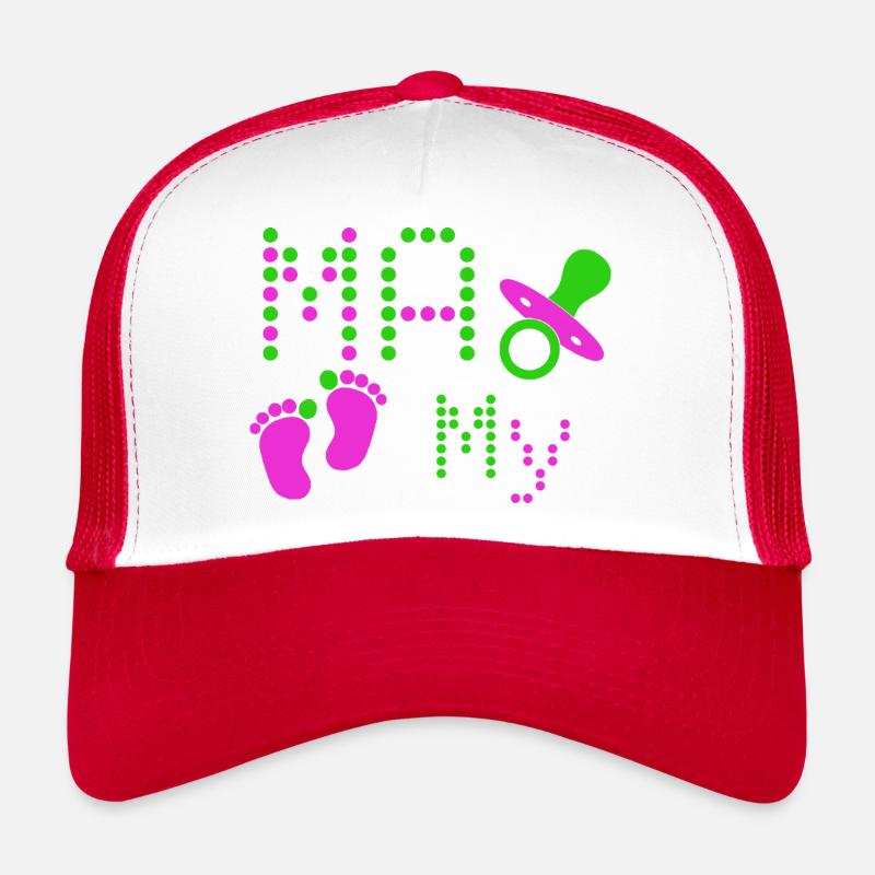 Mamy - Casquette trucker  - blanc/rouge