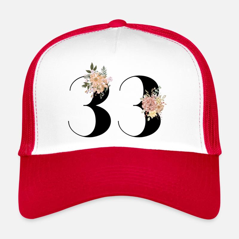 33e anniversaire fleuris (Cadeau de 33 ans) Casquette trucker 