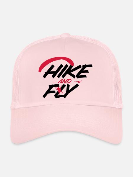 Randonnée et vol en parapente - Casquette trucker  - rose pâle - Devant