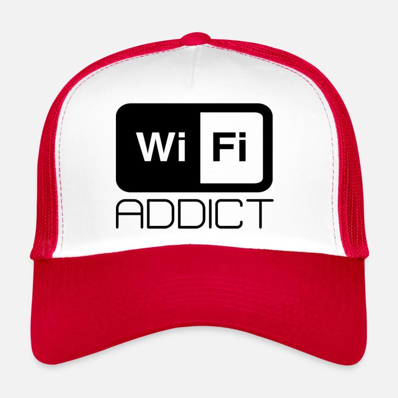 Wifi addict Spruch Internet WLAN Text Schrift Trucker Cap