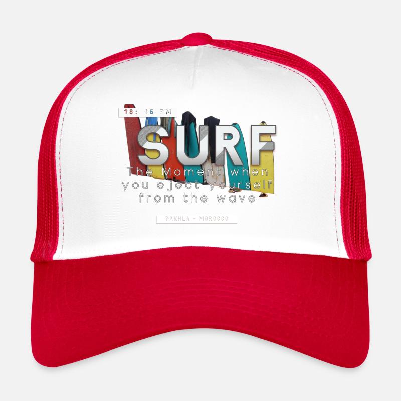 Surf - Casquette trucker  - blanc/rouge