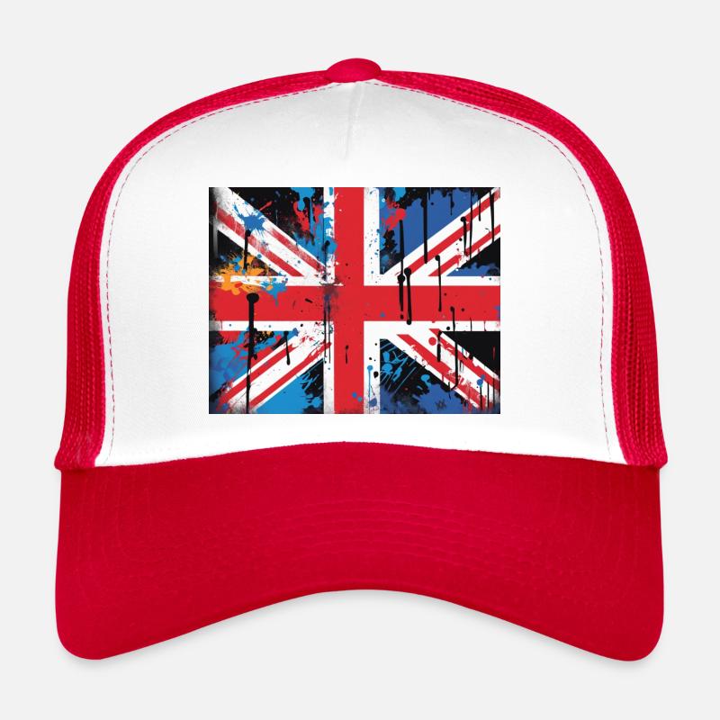 British Flag Graffiti Art - Trucker Cap - white/red
